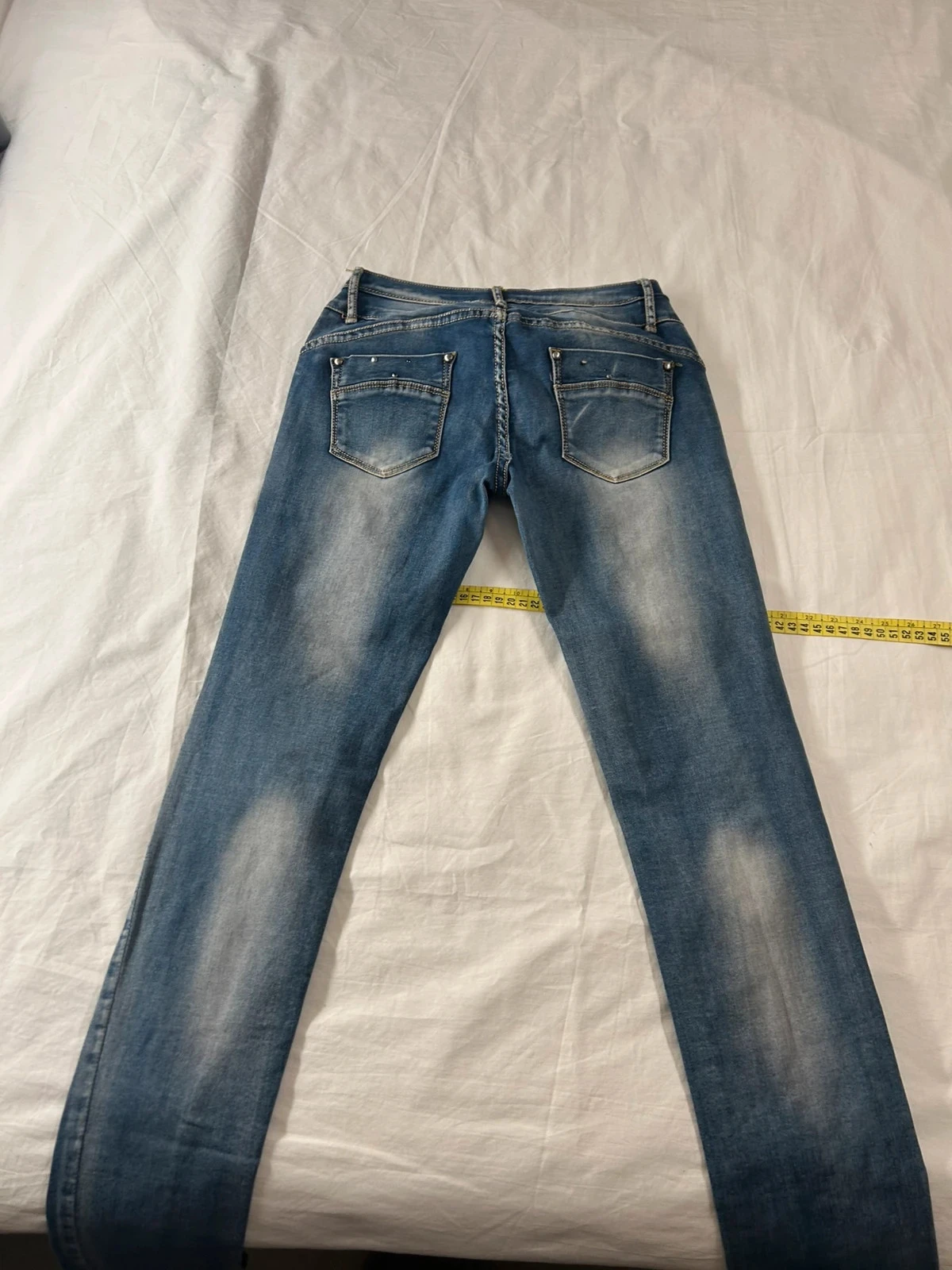 Vintage high-waisted navy blue jeans – photo 10